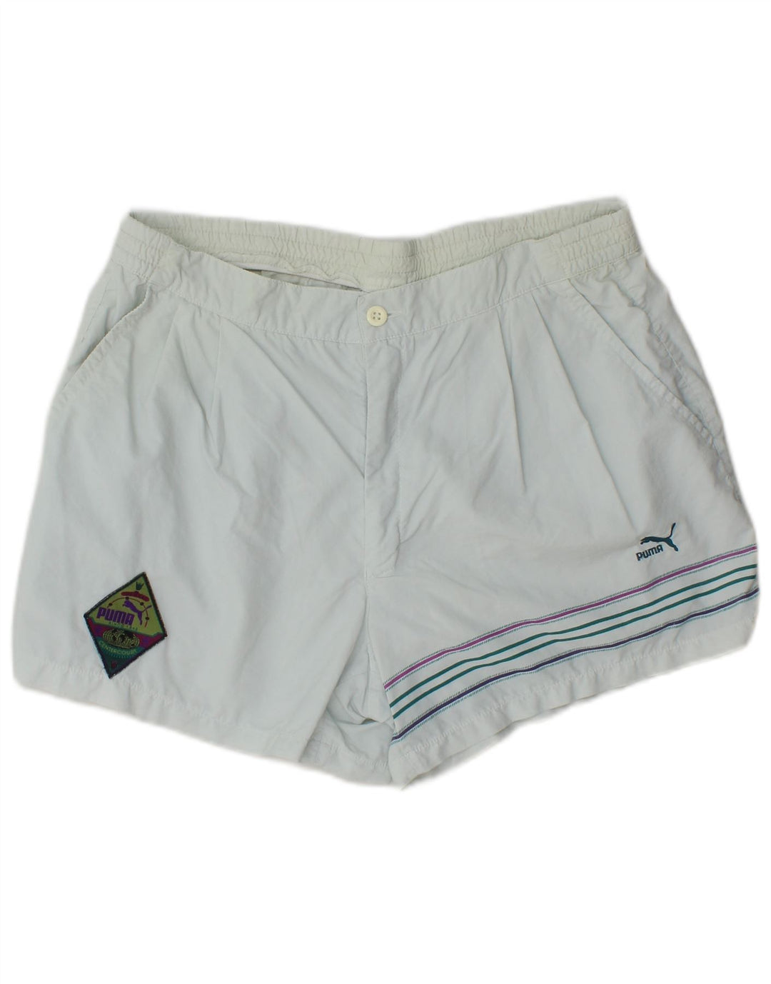 Puma Short Chino Pegged Homme W36 Large Rayé Bleu Polyamide