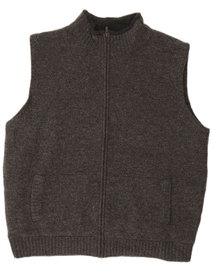 L.L.Bean Cardigan sans manches pour homme XL en laine grise