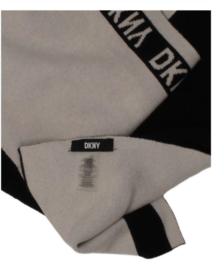 Dkny Écharpe rectangulaire pour homme Taille unique Logo acrylique rayé noir