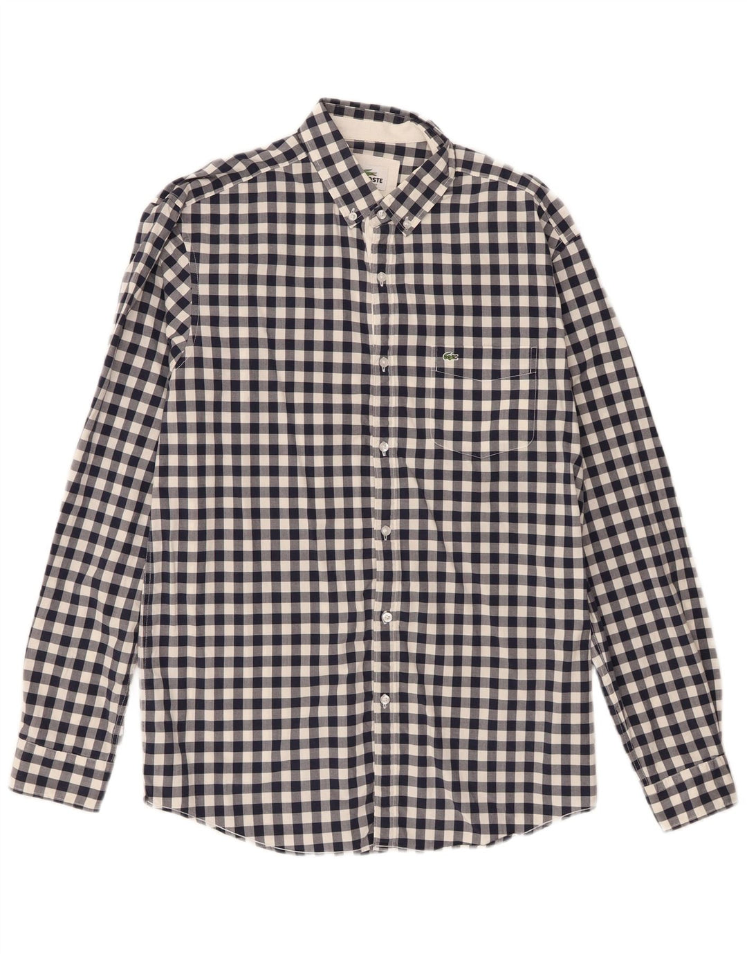Lacoste Chemise Regular Fit Homme Taille 40 Coton Vichy Bleu Marine Moyen