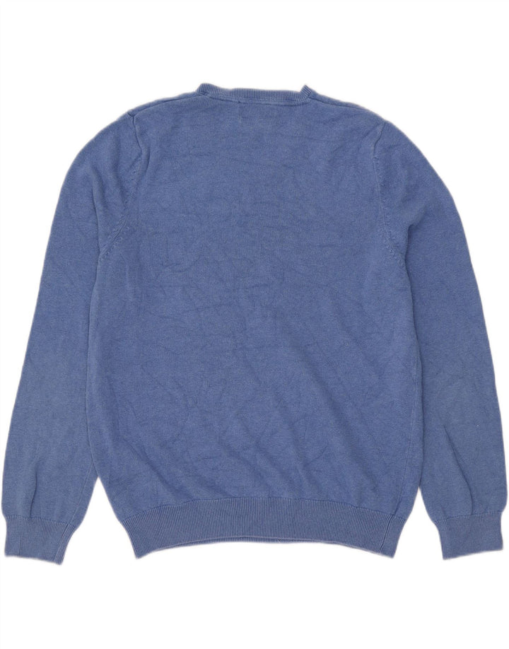 Marks & Spencer Pull col V pour homme en coton bleu Taille L