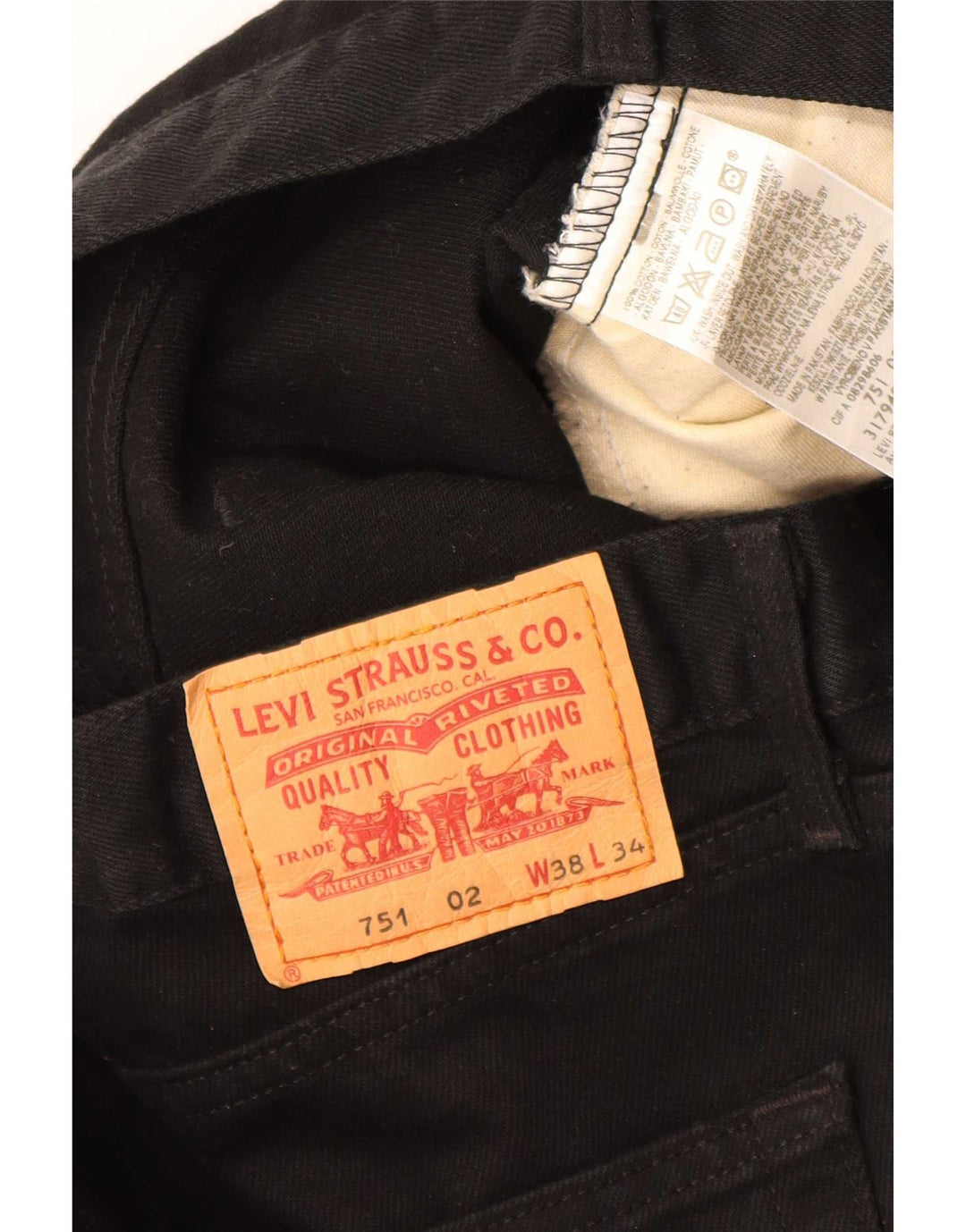 Levi's Jean Droit 751 Homme Noir W38 L34 Coton