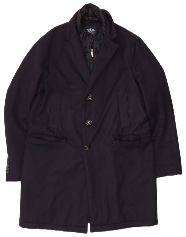 Boggi Pardessus Homme IT 46 Small Bleu Marine Laine