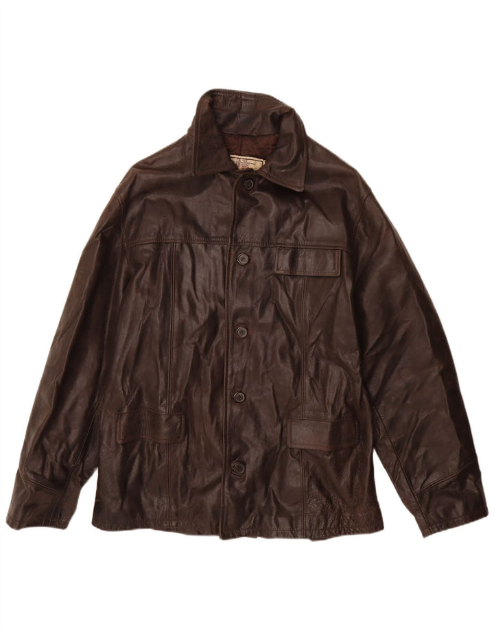 VINTAGE Veste en cuir homme IT 52 XL Cuir marron