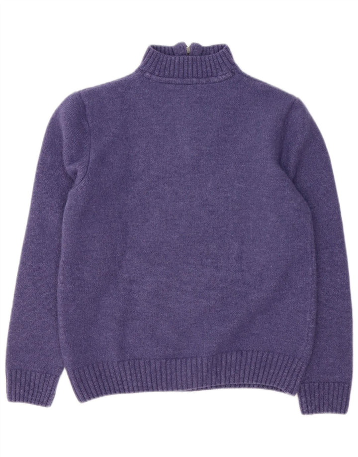 Crew Clothing Pull à col zippé pour homme en laine d'agneau violet Taille L