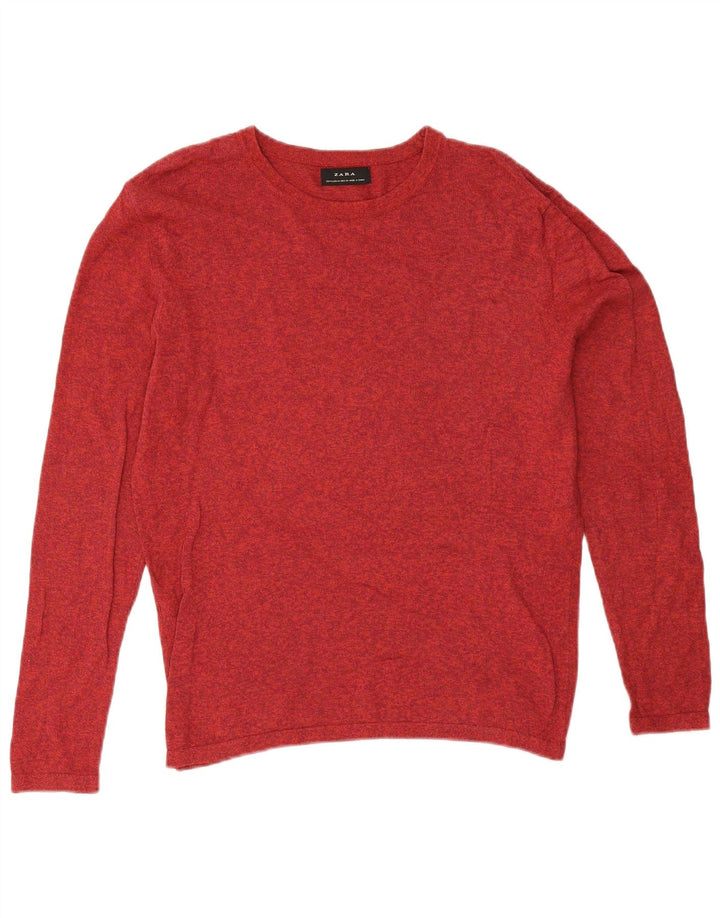 Zara Pull Col Bateau Homme Rouge Moyen Moucheté