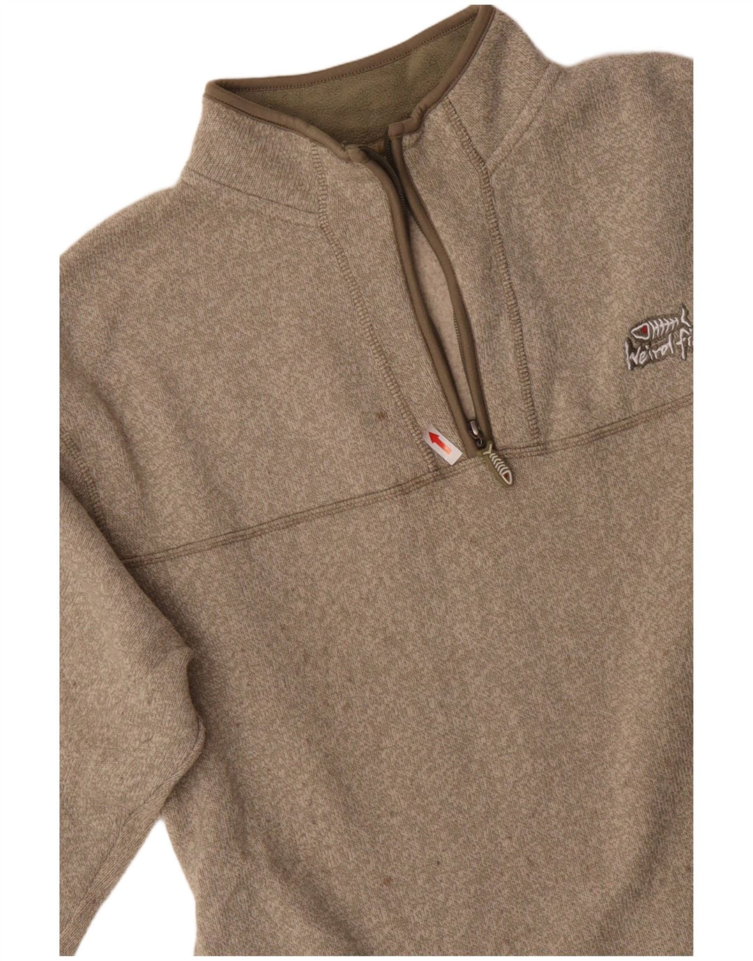 WEIRD FISH Sweat-shirt col zippé pour homme en polyester beige moyen