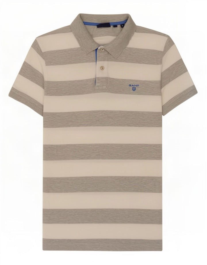 Gant Polo Homme Gris Moyen Rayé Coton