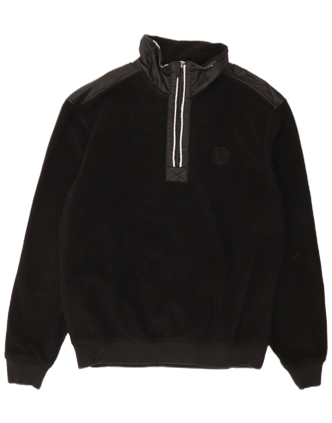 Bugatti Pull polaire à col zippé pour homme, grand, noir, polyester