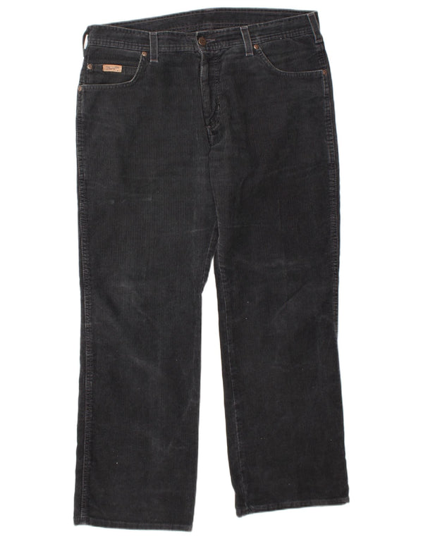 Wrangler Pantalon droit en velours côtelé Roxboro pour homme W34 L30 Bleu marine en coton