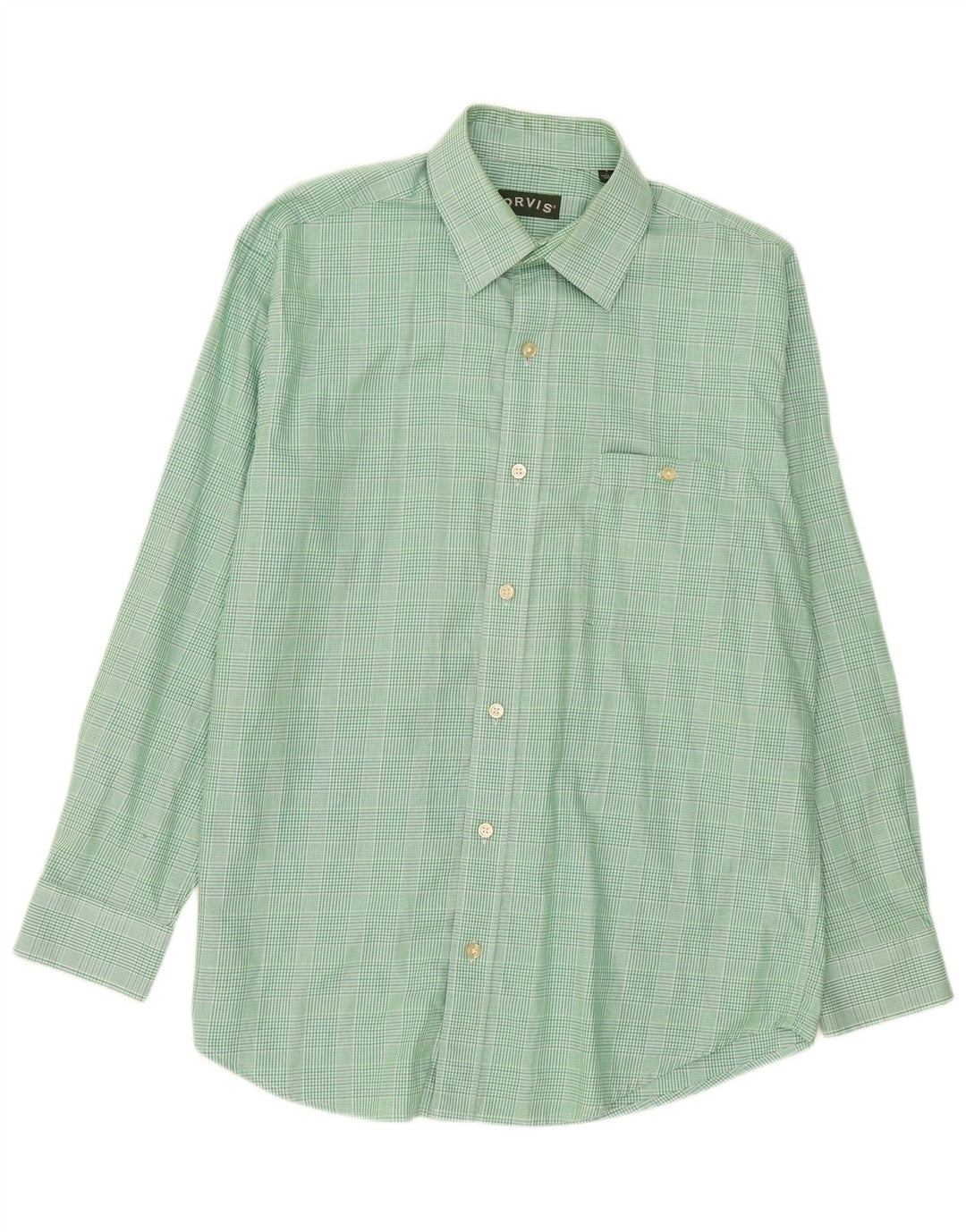 Orvis Chemise en flanelle pour homme en coton à grands carreaux verts