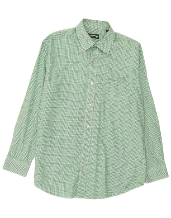 Orvis Chemise en flanelle pour homme en coton à grands carreaux verts