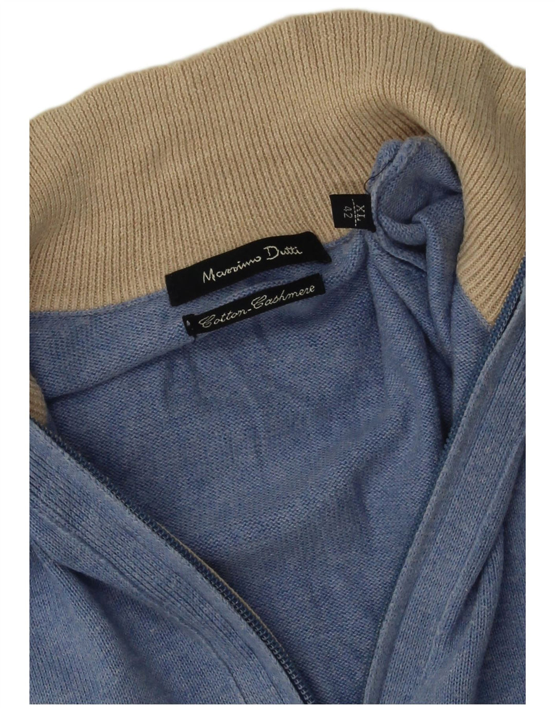 Massimo Dutti Pull col zippé pour homme XL en coton bleu