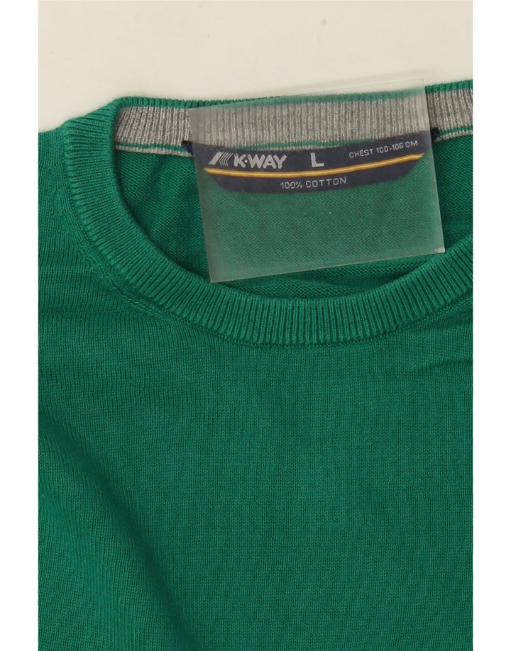 K-Way Pull à col rond pour homme en coton vert grand