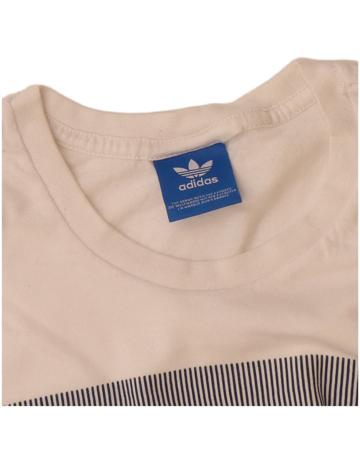 ADIDAS T-Shirt Graphique Homme Petit Blanc Coton