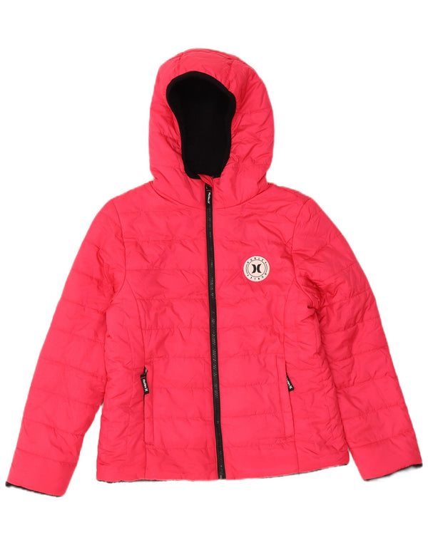 Hurley Veste matelassée à capuche pour fille 12-13 ans Rose Large Polyester