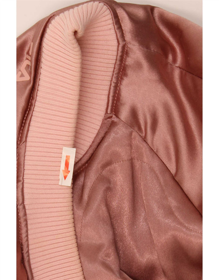 Fila Womens Graphic Oversize Bomber Jacket UK 10 Petit Rose Polyester