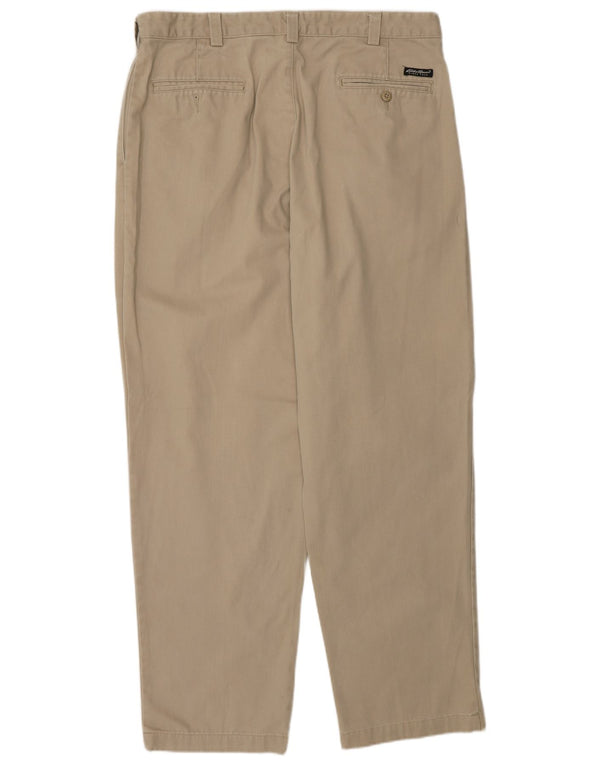 Eddie Bauer Pantalon chino coupe décontractée pour homme W38 L32 Coton beige