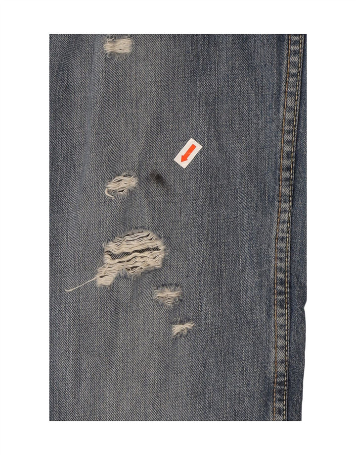 LEVI'S Womens Distressed Straight Jeans W29 L34 Blue Cotton Vintage Levi's and Second-Hand Levi's from Messina Hembry 
