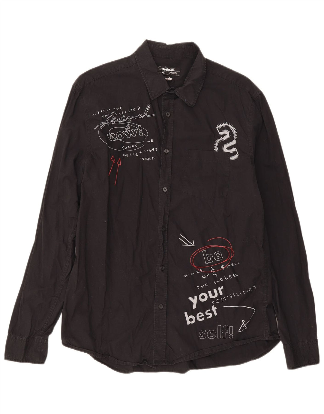 Desigual Chemise Graphic Regular Fit XL Noir Coton Homme