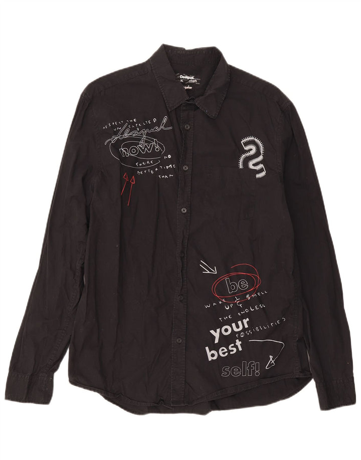 Desigual Chemise Graphic Regular Fit XL Noir Coton Homme