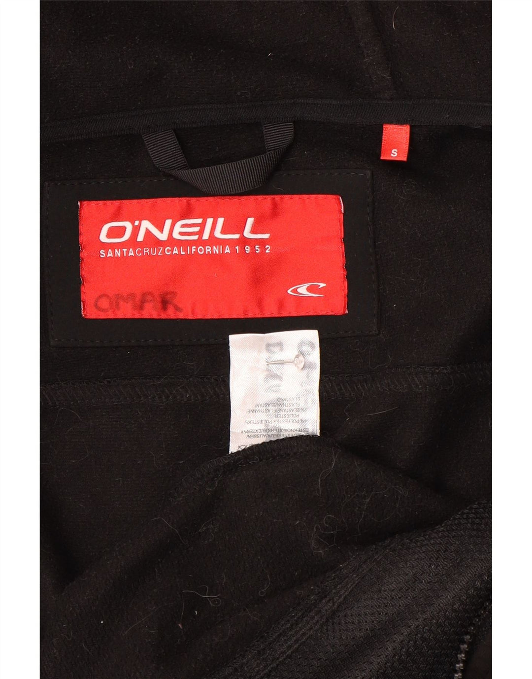O'Neill Veste coupe-vent à capuche pour homme UK 36 Small Noir Polyester