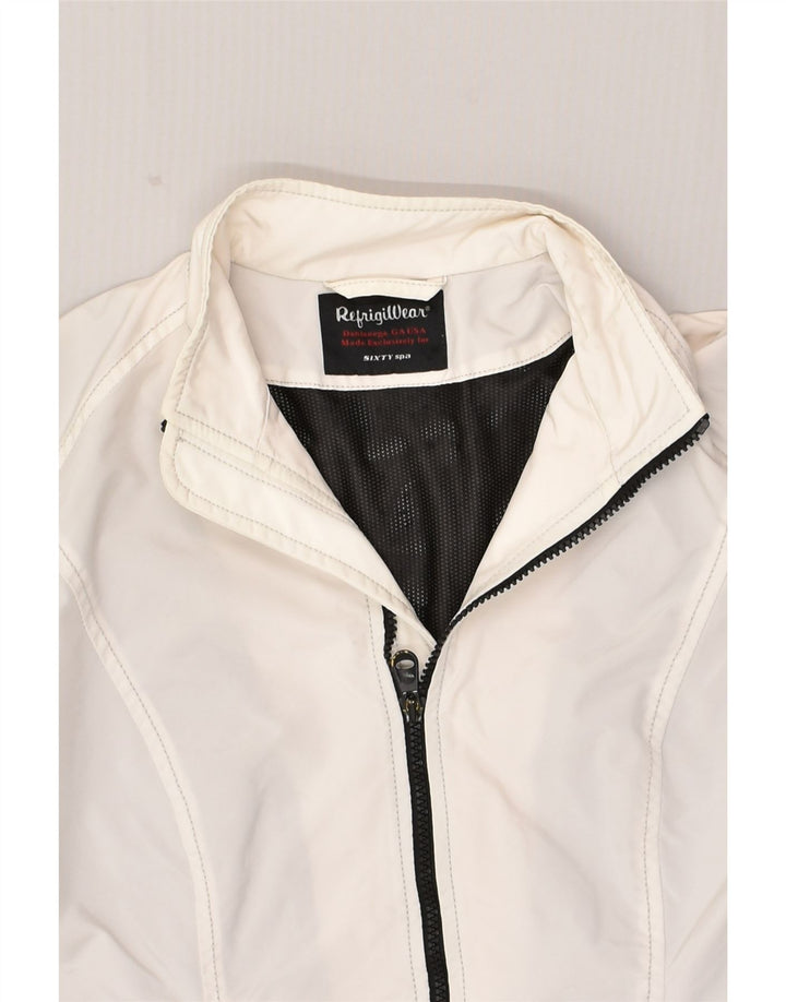 REFRIGIWEAR Womens Bomber Jacket IT 46 Large White Polyamide | Vintage Refrigiwear | Thrift | Second-Hand Refrigiwear | Used Clothing | Messina Hembry 