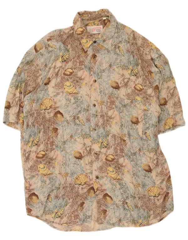 Chemise graphique vintage à manches courtes pour hommes, papillon multicolore moyen