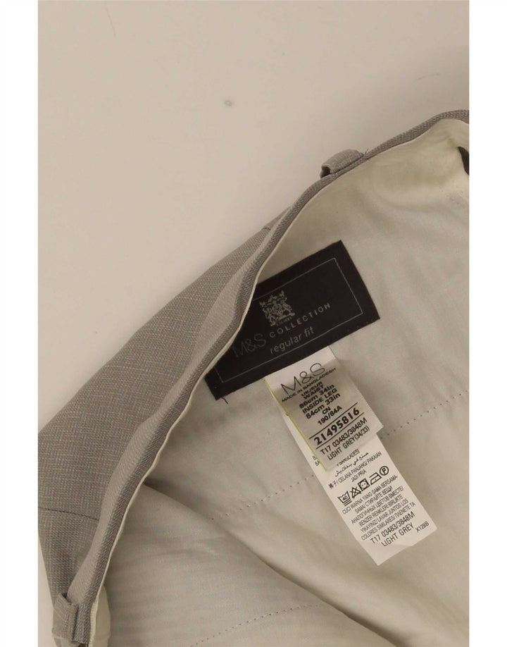 Marks & Spencer Pantalon de costume coupe classique pour homme W34 L33 Gris Polyester
