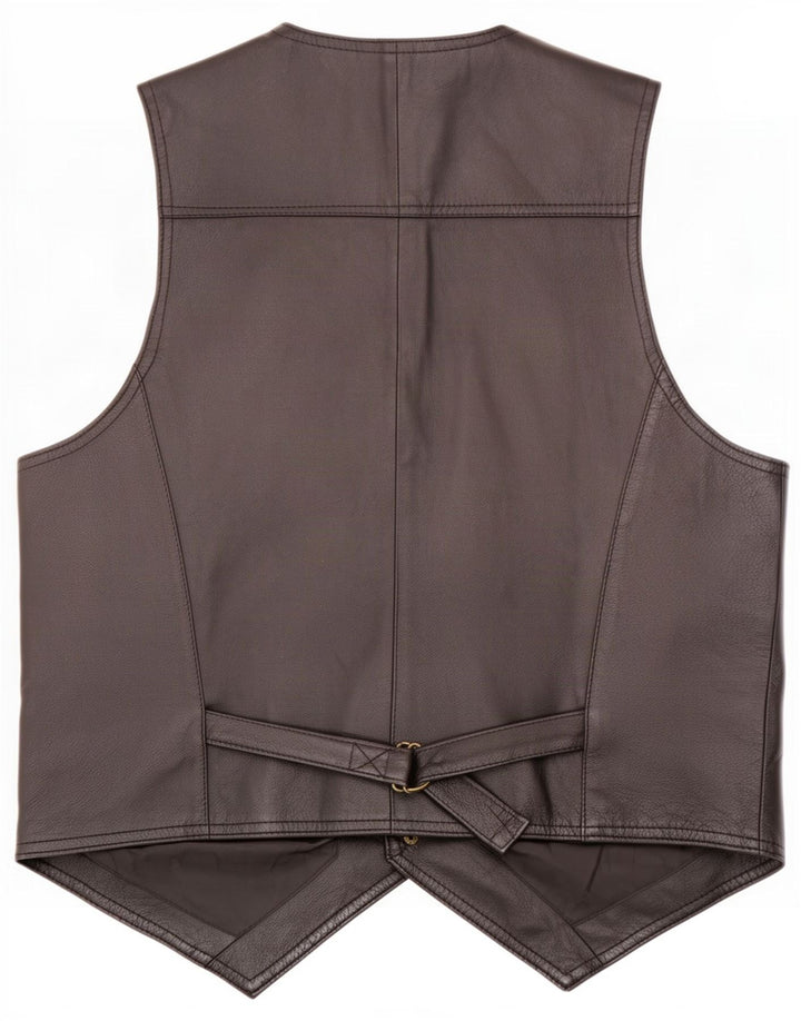 John F Gee Gilet en cuir pour homme Taille L Noir