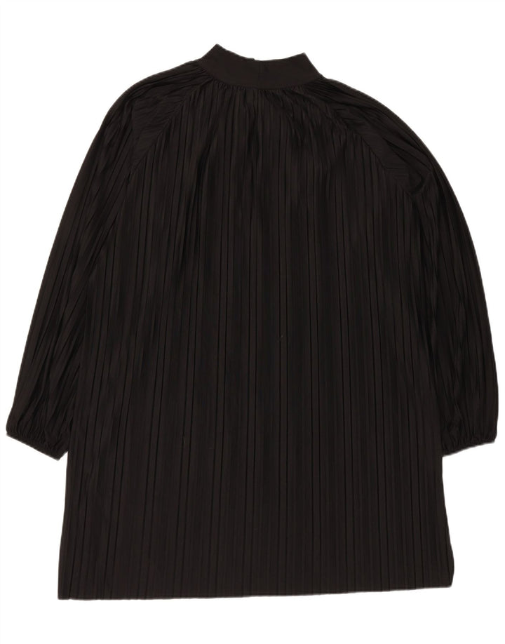 Zara Robe droite surdimensionnée à nouer sur le devant pour femme UK 14 Noir moyen rayé