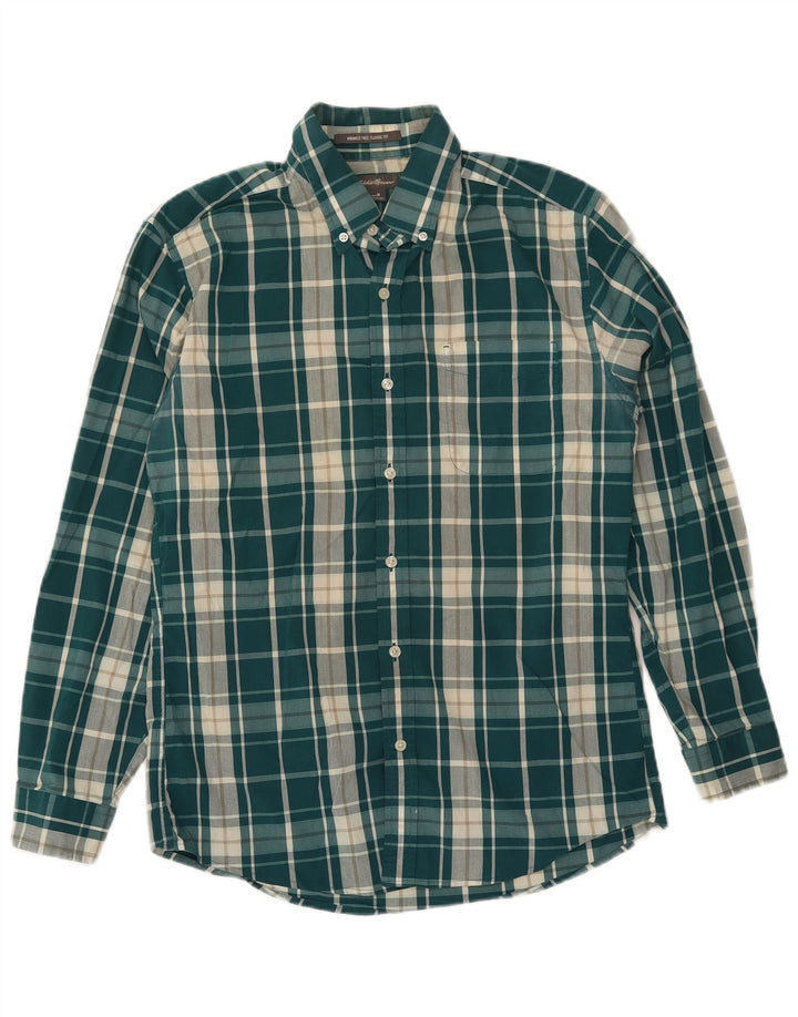 EDDIE BAUER Chemise classique pour homme en coton à carreaux vert moyen