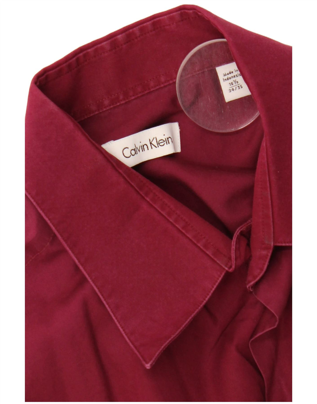 Calvin Klein Chemise Homme Taille 16 1/2 Large Bordeaux