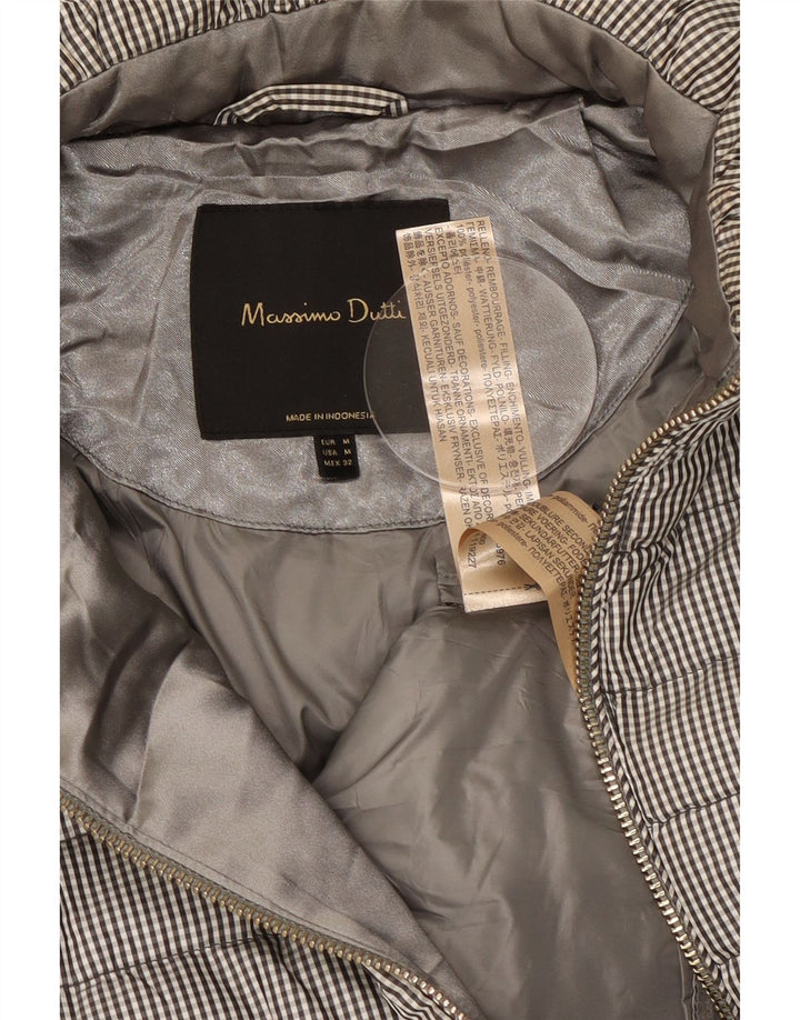 Massimo Dutti Veste matelassée pour femme UK 44 Gris moyen en polyester vichy