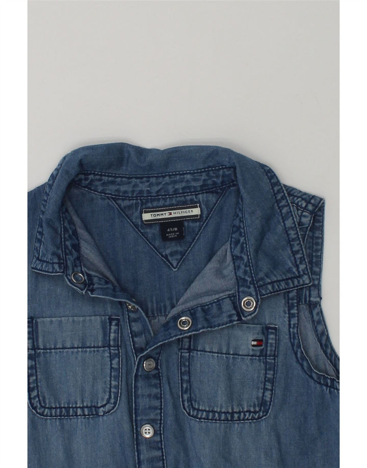 TOMMY HILFIGER Boys Denim Playsuit 3-4 Years W22  Blue Cotton | Vintage Tommy Hilfiger | Thrift | Second-Hand Tommy Hilfiger | Used Clothing | Messina Hembry 