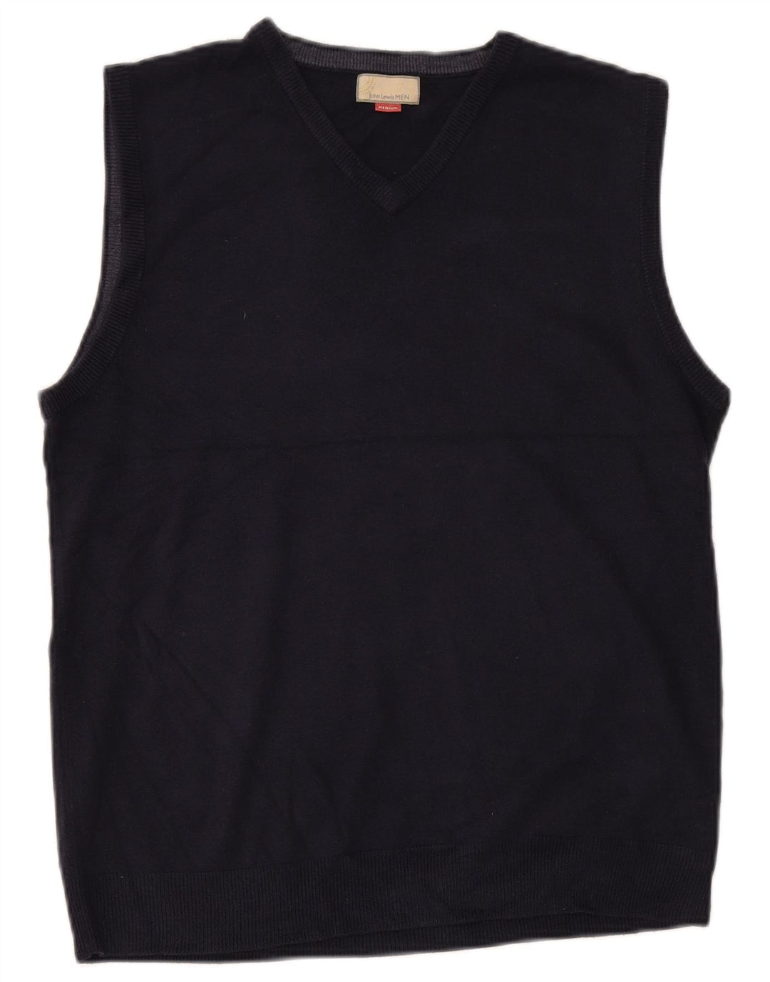 JOHN LEWIS Mens Vest Tank Top Medium Navy Blue Acrylic