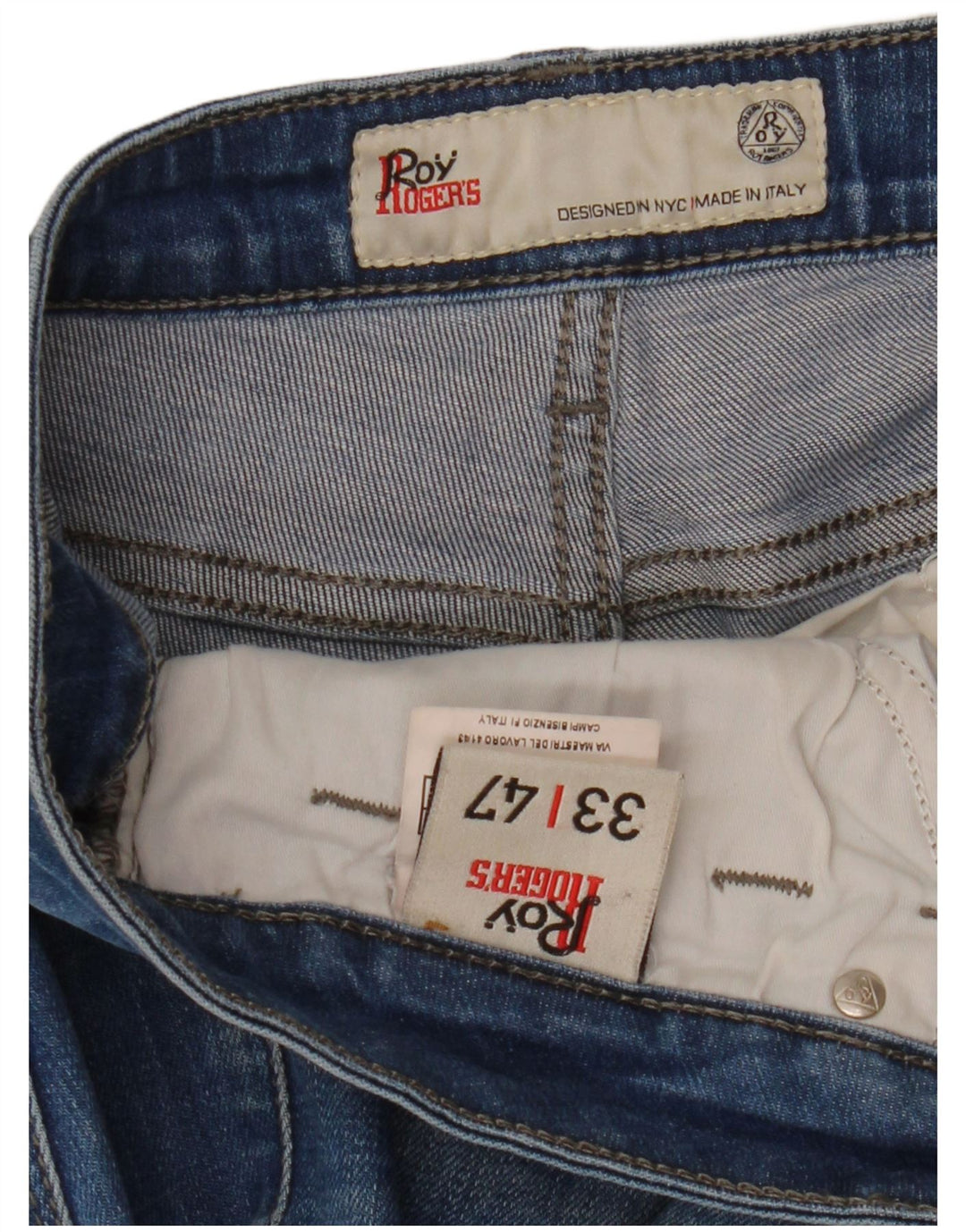 Roy Rogers Jean Slim Femme IT 47 Large W33 L32 Bleu Coton