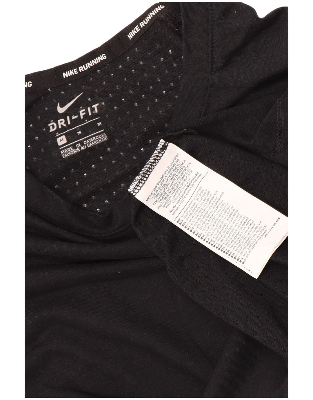 Nike Hommes Dri Fit T-Shirt Haut Noir Moyen Polyester