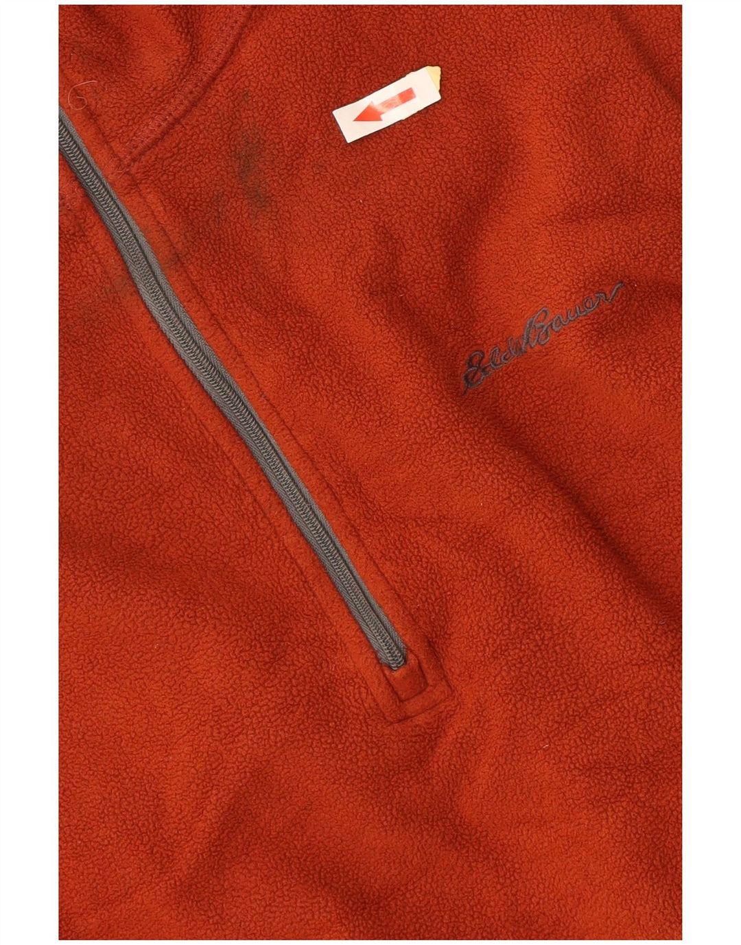 EDDIE BAUER Pull polaire à col zippé pour homme Large Orange Polyester