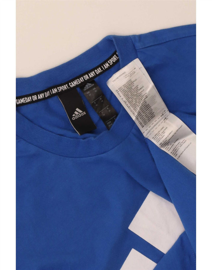 Adidas T-Shirt Graphique Homme Bleu Moyen Coton