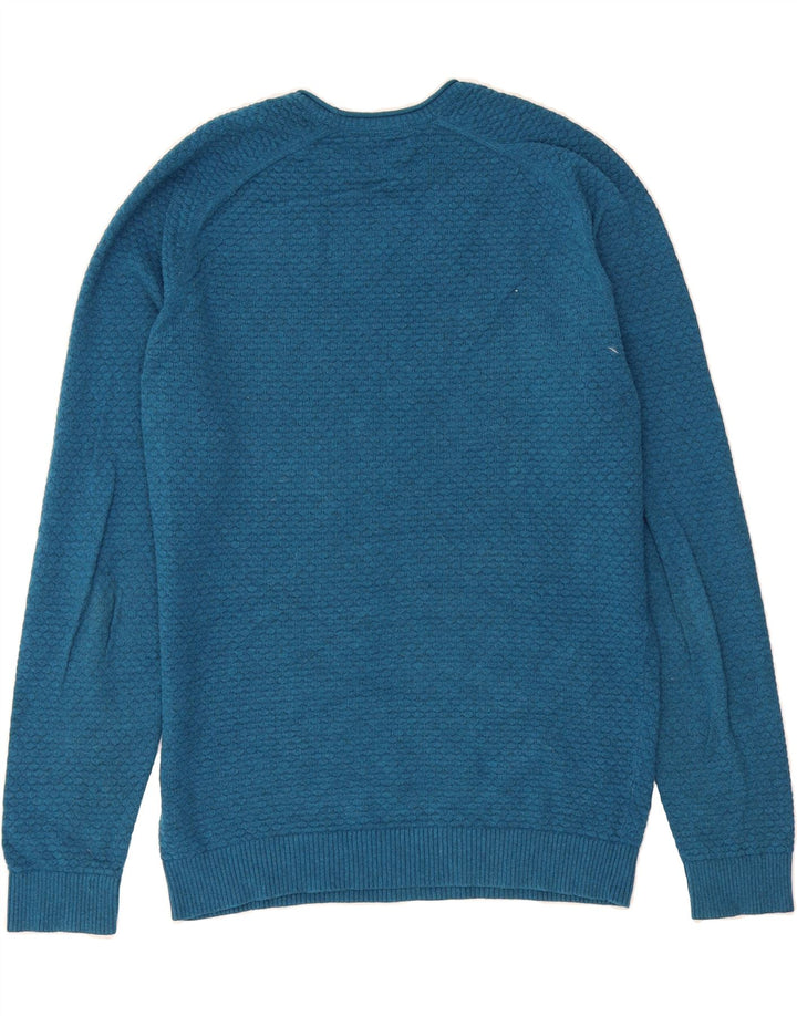 MASSIMO DUTTI Mens Crew Neck Jumper Sweater Medium Blue Cotton Vintage Massimo Dutti and Second-Hand Massimo Dutti from Messina Hembry 