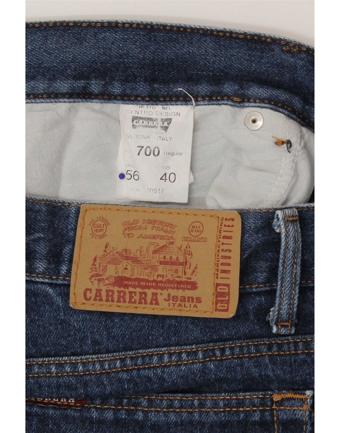 Carrera Homme 700 Regular Jean Droit W40 L30 Bleu Coton Classique
