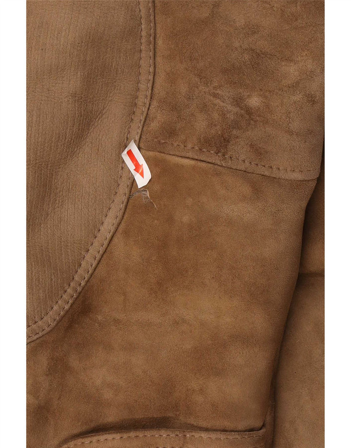 veste en peau de mouton homme vintage IT 52 XL Beige