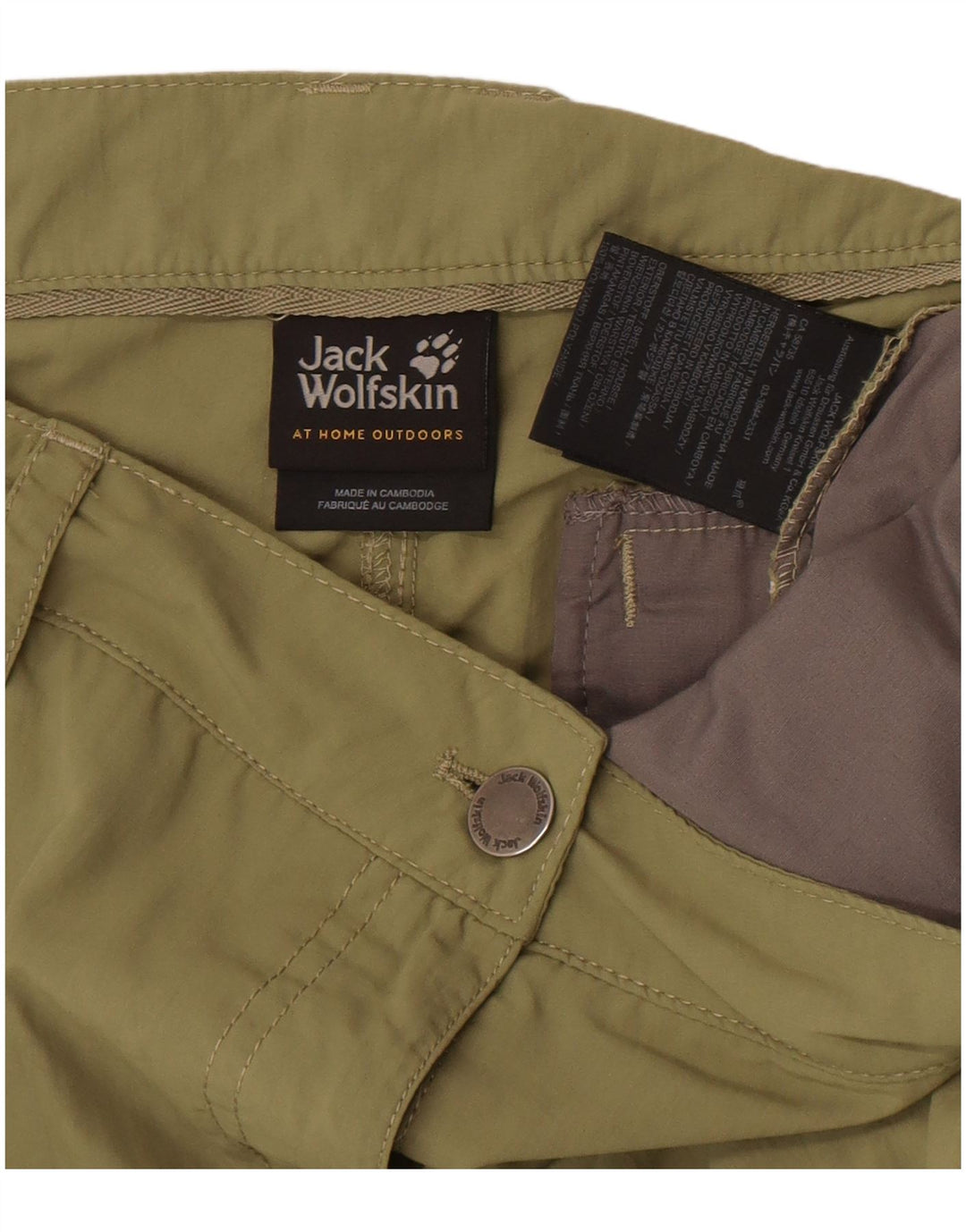 Jack Wolfskin Bermuda Femme UK 10 Small W32 Kaki Polyamide