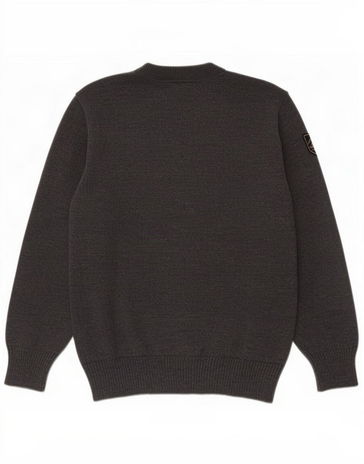 Amerigo Vespucci Pull à col boutonné pour homme en laine gris moyen