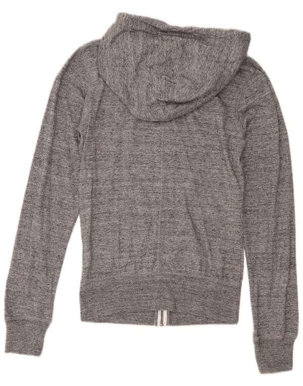 Nike Pull à capuche zippé pour femme UK 6 XS Gris chiné en coton
