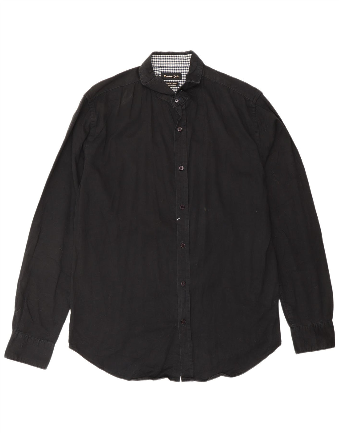 MASSIMO DUTTI Chemise Homme EU 40 Coton Colorblock Noir Moyen
