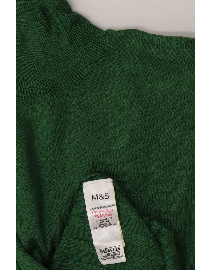 Marks & Spencer Pull à col roulé pour femme UK 12 Vert moyen