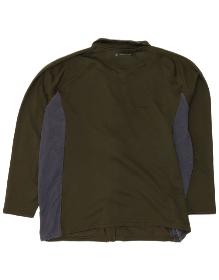 CHAMPION Mens Tracksuit Top Jacket XL Khaki Colourblock