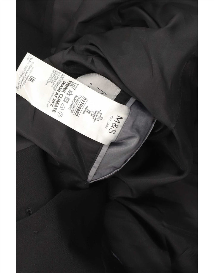 Marks & Spencer Veste blazer courte à 2 boutons pour homme UK 40 Noir moyen